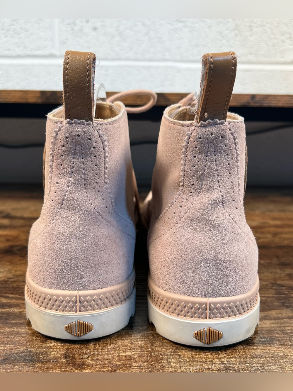 Palladium Boots Pampa London Pink Suede Chunky Rubber Toe Lace Up Women's 9.5 - Picture 5 of 13